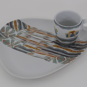 Conjunto Caneca e bandeja Porcelana